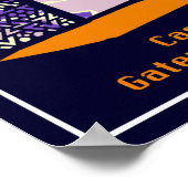 モロッコのカサブランカのヴィンテージ旅行ポスター。 ポスター (角)