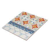 モロッコのクローバーのタイル花パターン水彩画 タイル (側面)