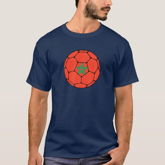 モロッコのサッカーチームサポーターMorocco Flag Man Tシャツ (正面)