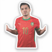 モロッコのサッカー選手ステッカー シール (正面)