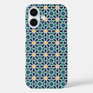 モロッコのジリージ柄アート (Zelij) iPhone 16ケース
