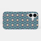 モロッコのジリージ柄アート (Zelij) iPhone 16ケース (裏面横)