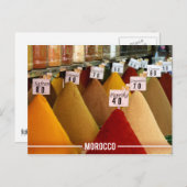 モロッコのスパイス，モロッコのエッセンシャルスパイス ポストカード (正面/裏面)