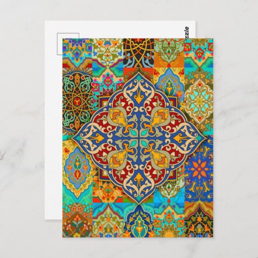 モロッコのタイルのはがき ポストカード (正面/裏面)