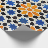 モロッコのタイルのアラビアのモザイク，デコレティスタイル ラッピングペーパー (角)