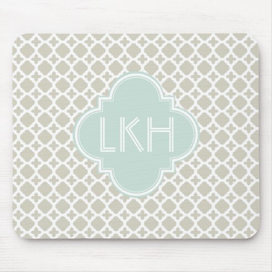 モロッコのタイルのモノグラム マウスパッド (正面)