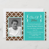 モロッコのタイルの卒業写真のお知らせ 招待状 (正面)