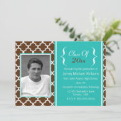 モロッコのタイルの卒業写真のお知らせ 招待状 (スタンド正面)