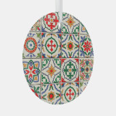 モロッコのタイルカラフル:シームレスなパターン。 ガラスオーナメント (正面右)