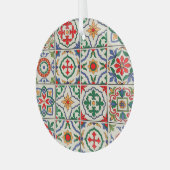 モロッコのタイルカラフル:シームレスなパターン。 ガラスオーナメント (正面左)
