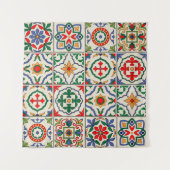 モロッコのタイルカラフル:シームレスなパターン。 タペストリー (正面(横))