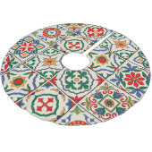 モロッコのタイルカラフル:シームレスなパターン。 ブラッシュドポリエステルツリースカート (アングル)