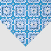 モロッコのタイルパターン-青および白 薄葉紙 (詳細)