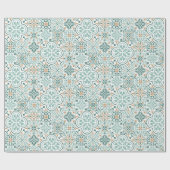 モロッコのタイル模様ギフトラッピング紙 ラッピングペーパー (フラット)