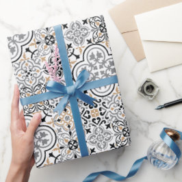 モロッコのタイル模様ギフトラッピング紙 ラッピングペーパー