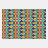 モロッコのタイル模様，星，長柄，アラベスク， ラッピングペーパーシート (正面3)