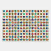 モロッコのタイル模様，星，長柄，アラベスク， ラッピングペーパーシート (正面)
