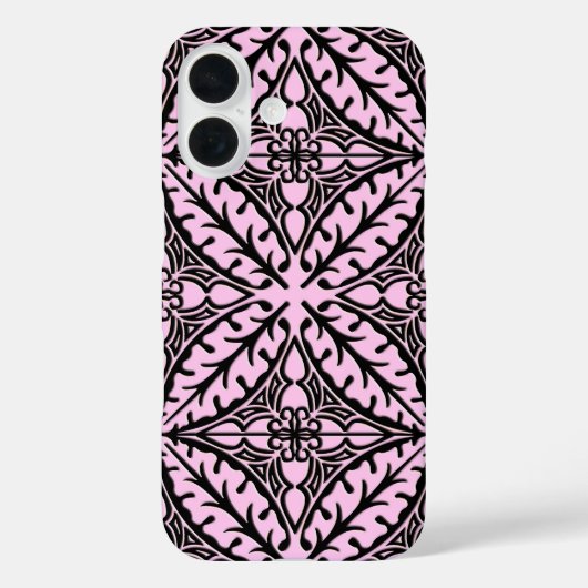 モロッコのタイル – アイスピンクと黒 Case-Mate iPhoneケース (裏面)