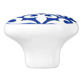 モロッコのタイル-コバルトブルーおよび白 セラミックノブ (側面)