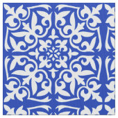 モロッコのタイル-コバルトブルーおよび白 ファブリック (クローズアップ)