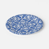 モロッコのタイル-コバルトブルーおよび白 ペーパープレート (アングル)
