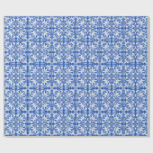 モロッコのタイル-コバルトブルーおよび白 ラッピングペーパー (フラット)