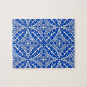 モロッコのタイル – コバルトブルーと白 ジグソーパズル (横)