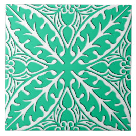 モロッコのタイル-ターコイズおよび白 タイル