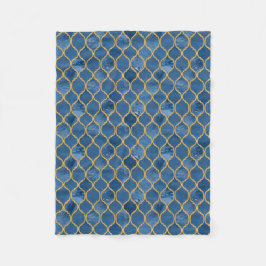 モロッコのタイル-デニム フリースブランケット