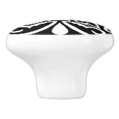 モロッコのタイル-白い背景との黒 セラミックノブ (側面)