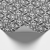 モロッコのタイル-白い背景との黒 ラッピングペーパー (角)