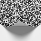 モロッコのタイル-白い背景との黒 ラッピングペーパー (角)