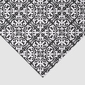 モロッコのタイル-白い背景との黒 薄葉紙 (詳細)