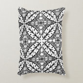モロッコのタイル – 白と黒 アクセントクッション (正面(垂直))