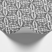 モロッコのタイル – 白と黒 ラッピングペーパー (角)