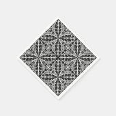 モロッコのタイル – 白黒 スタンダードカクテルナプキン (角)