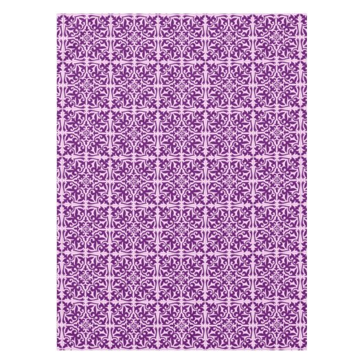 モロッコのタイル-紫色および蘭 テーブルクロス (正面)
