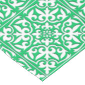 モロッコのタイル – 翡翠の緑と白 テーブルクロス (アングル)