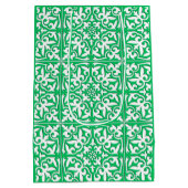 モロッコのタイル – 翡翠の緑と白 ミディアムペーパーバッグ (裏面)