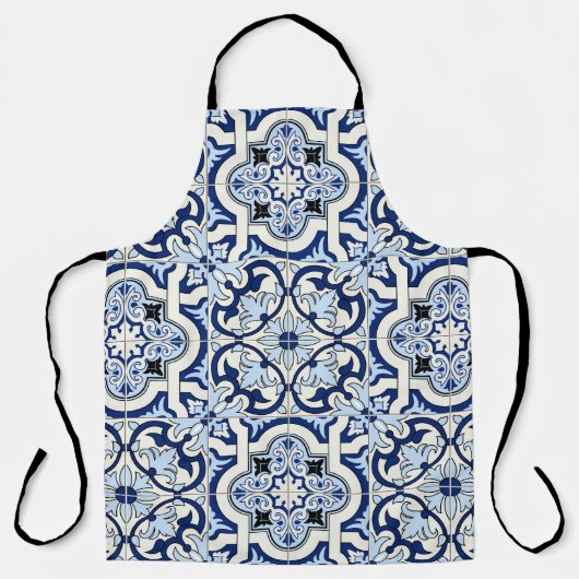 モロッコのタイル:豪華な青のパターン。 エプロン (正面)