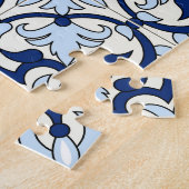 モロッコのタイル:豪華な青のパターン。 ジグソーパズル (側面)