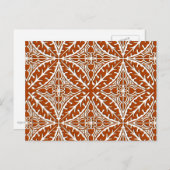 モロッコのタイル – 錆びた茶色と白 ポストカード (正面/裏面)