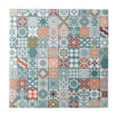 モロッコのタイル – 青と茶色 タイル (正面)