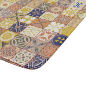 モロッコのタイル – 黄色と青 カッティングボード (角)