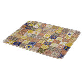 モロッコのタイル – 黄色と青 カッティングボード (角)