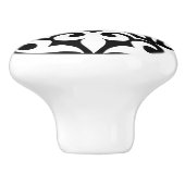 モロッコのタイル-黒い背景との白 セラミックノブ (側面)