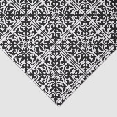 モロッコのタイル-黒い背景との白 薄葉紙 (詳細)