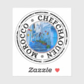 モロッコのチェフチャウエンシールステッカー丸旗 シール (シート)