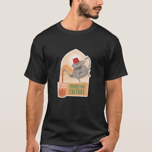 モロッコのティーポット飲料 Tシャツ (正面)