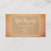 モロッコのデザートチック ウェディング ギフト レジストリー エンクロージャーカード (正面)